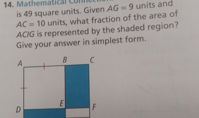 The area of abed is 49 square units