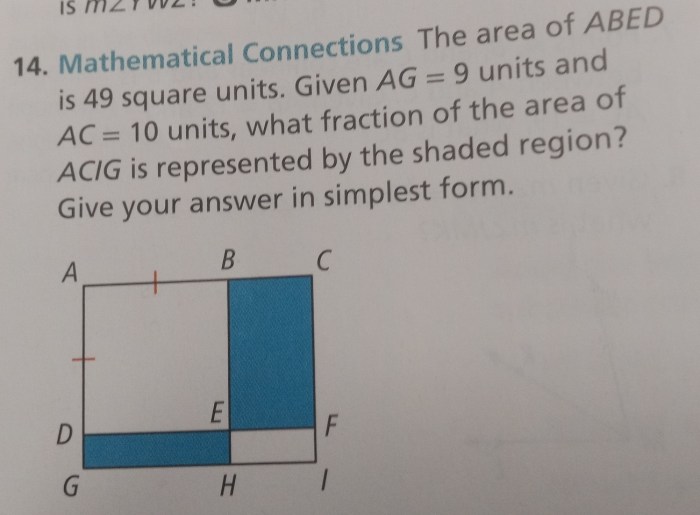 The area of abed is 49 square units