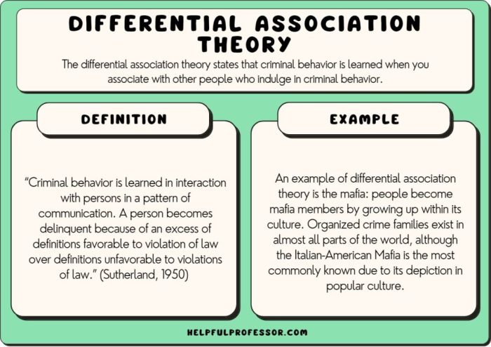 Theories emphasize the role of learning in crime causation