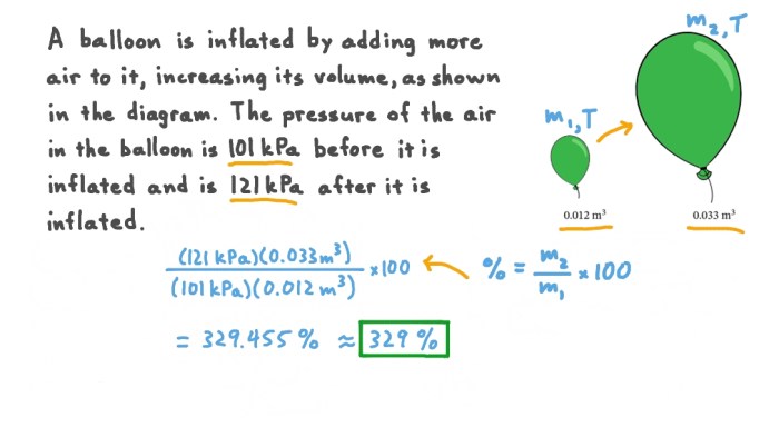 A balloon containing helium gas expands from 230 ml